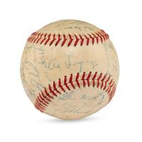 A 1956 Cleveland Indians Team Signed Autograph Baseball (PSA Letter of Authenticity),