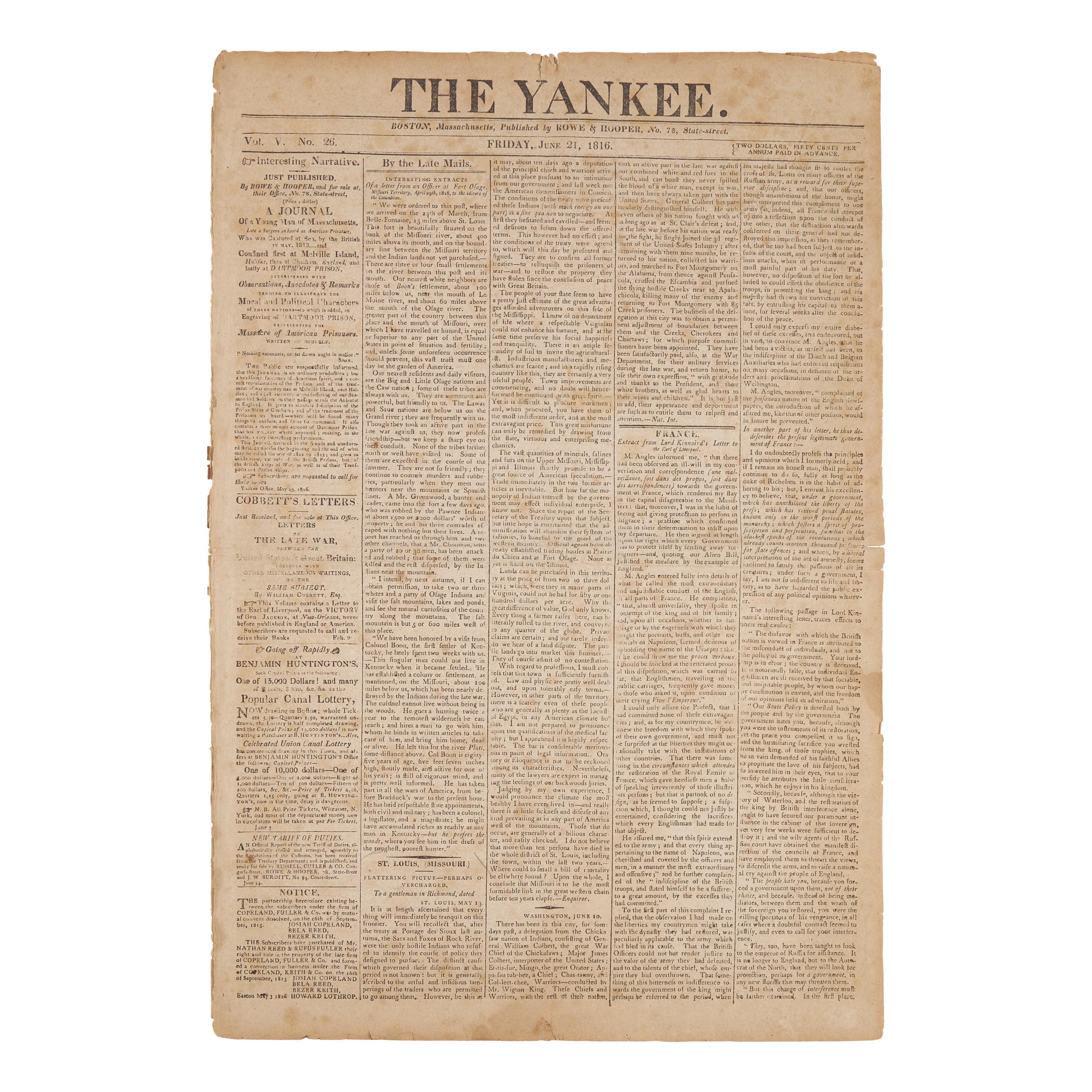 [Boone, Daniel] Group of 3 Items Related to Daniel Boone