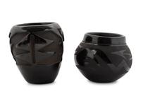A Group of Blackware Pottery Vases