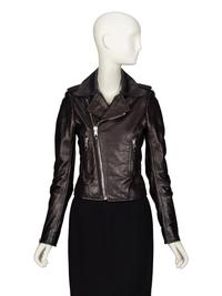 BALENCIAGA, BLACK LEATHER MOTO JACKET