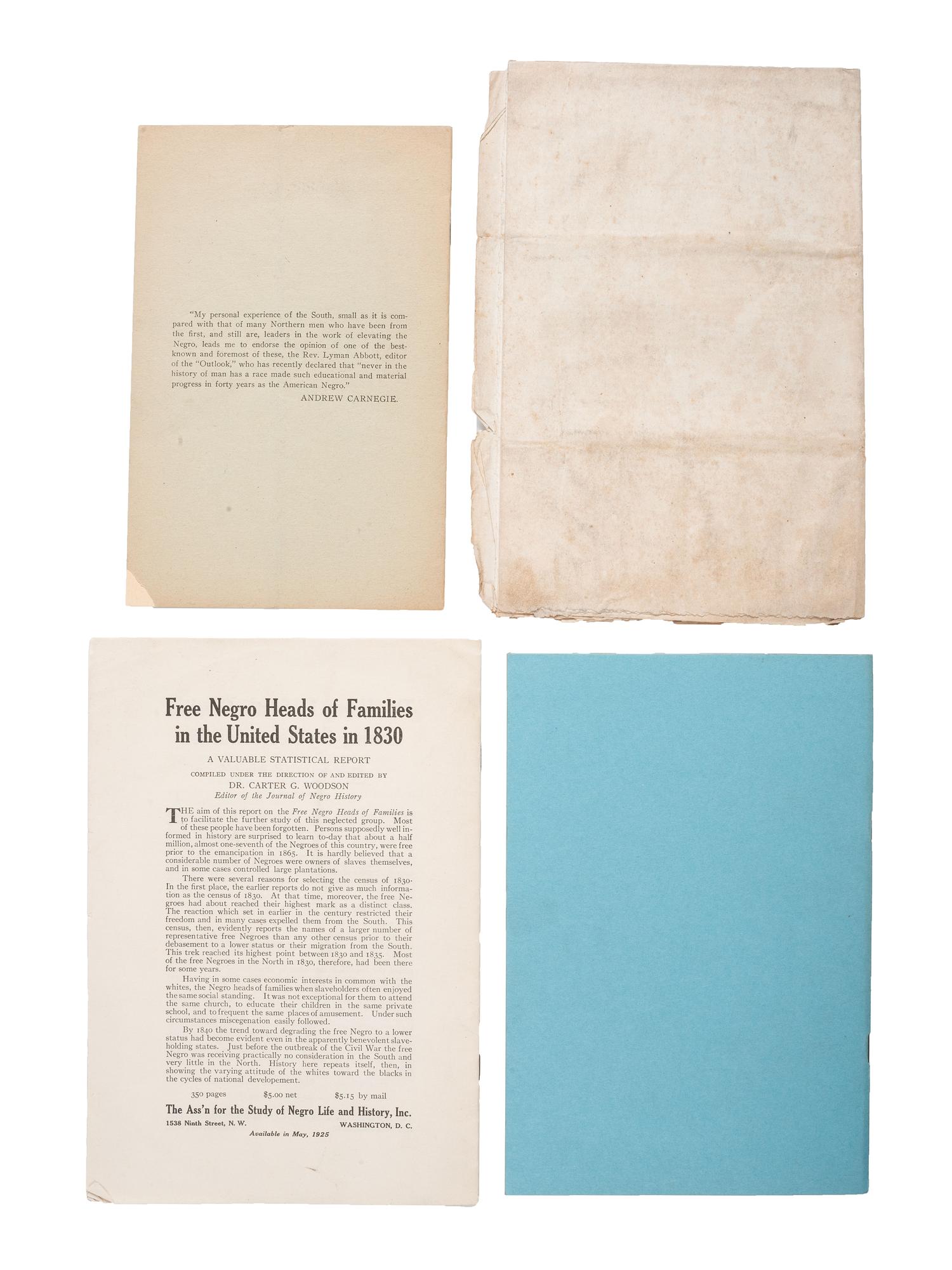 [CIVIL RIGHTS]. A group of 4 pamphlets, including: WASHINGTON, Booker T. (1856-1915). The Negro and the "Solid South."