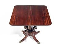 A Federal Carved Mahogany Card Table