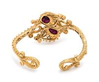 BARBARA BIXBY, GARNET AND DIAMOND CUFF BRACELET