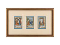 [BOOK OF HOURS]. HARDOUYN, Gilles and Germain (Paris, ca. 1500). A group of 5 printed leaves from a French Book of Hours, likely executed in the workshop of Gilles and Germain Hardouyn (Active ca. 1491-1541). Latin.