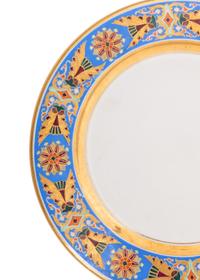 An Alexander III Imperial Porcelain Factory Plate from the 'Gothic' Service