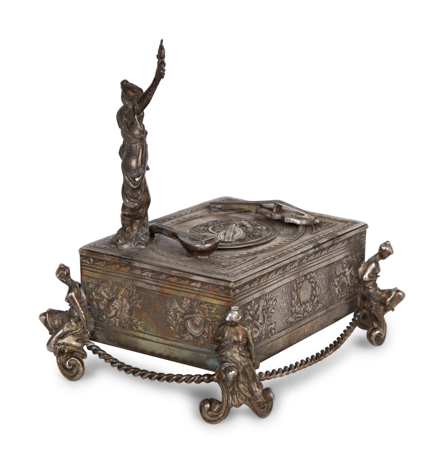 A Continental Silver Singing Bird Automaton Box — 19TH CENTURY