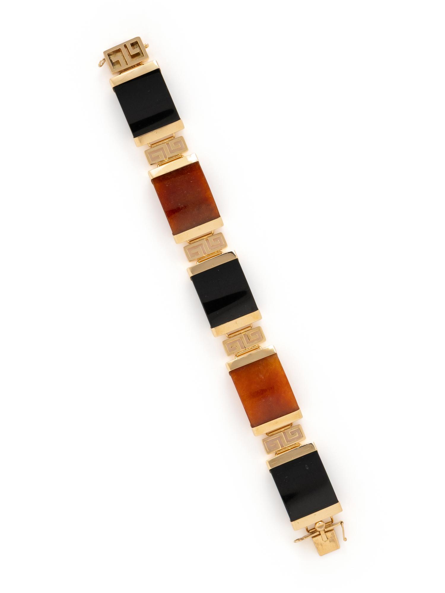 YELLOW GOLD AND HARDSTONE BRACELET