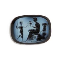A Neoclassical Nicolo Intaglio with Eros Presenting the Weapons of Mars to Venus