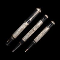 A Montblanc Limited Edition Marcel Proust Fountain Pen, Rollerball Pen and Mechanical Pencil