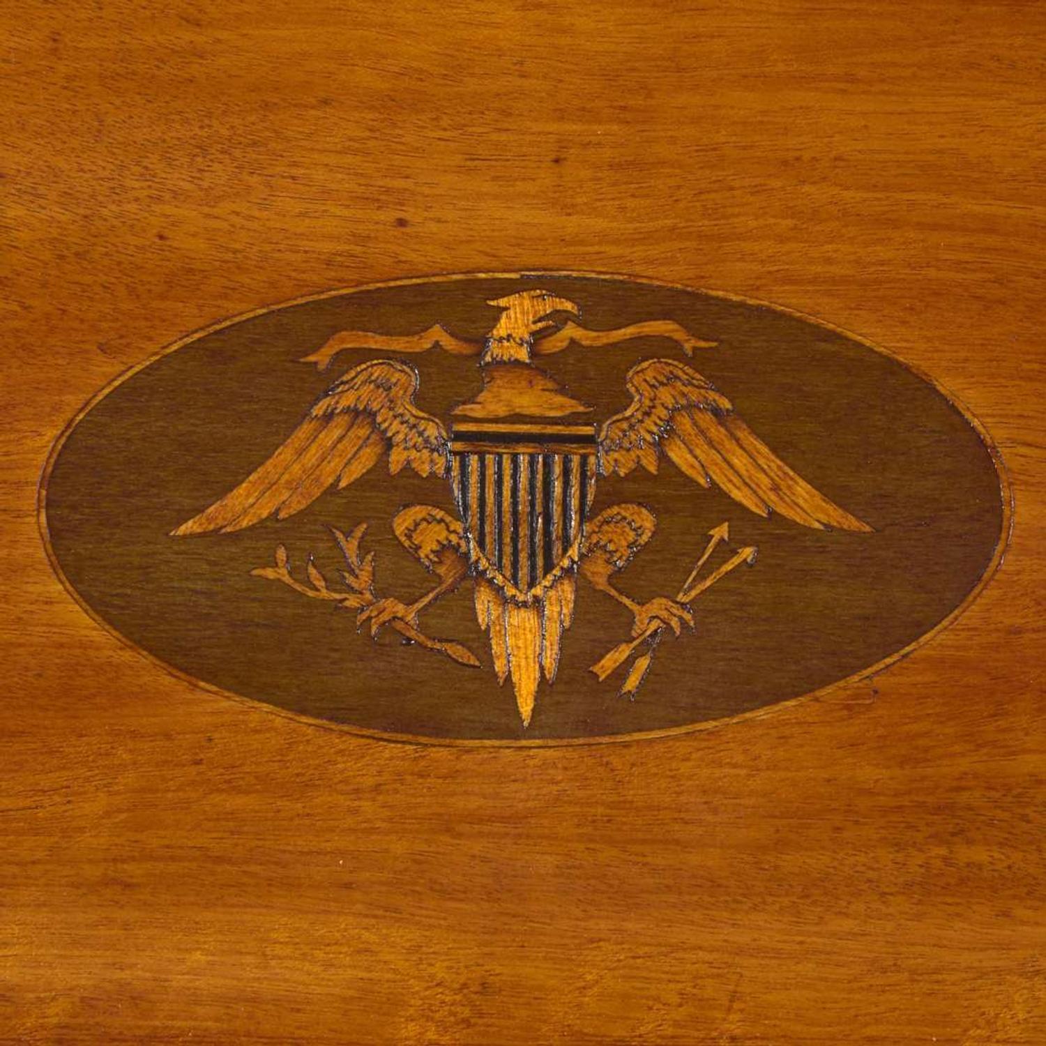 A Federal inlaid tiger maple or satinwood tea caddy circa 1800