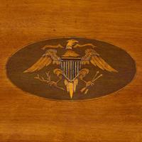 A Federal inlaid tiger maple or satinwood tea caddy circa 1800