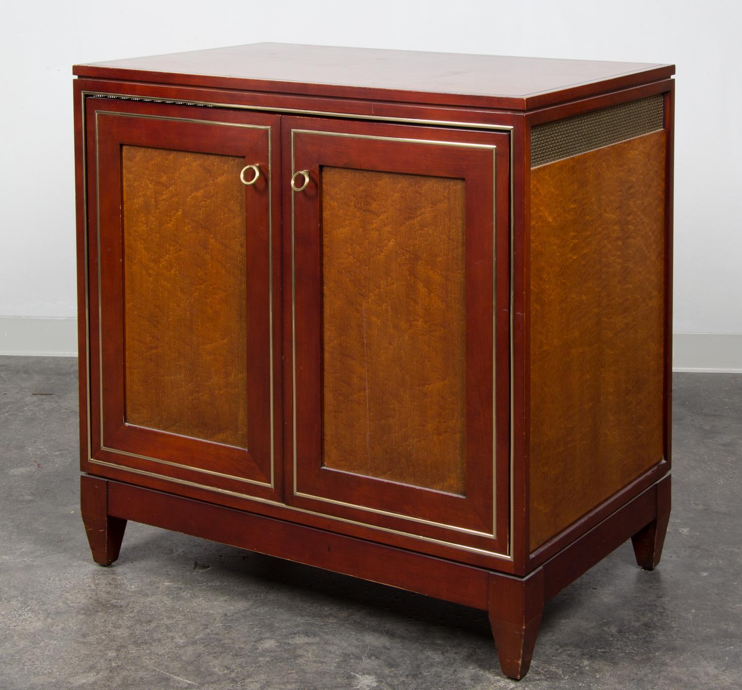 An Art Deco Style Brass Mounted Cabinet Height 36 x width 36 x depth 22 inches. — 20TH CENTURY