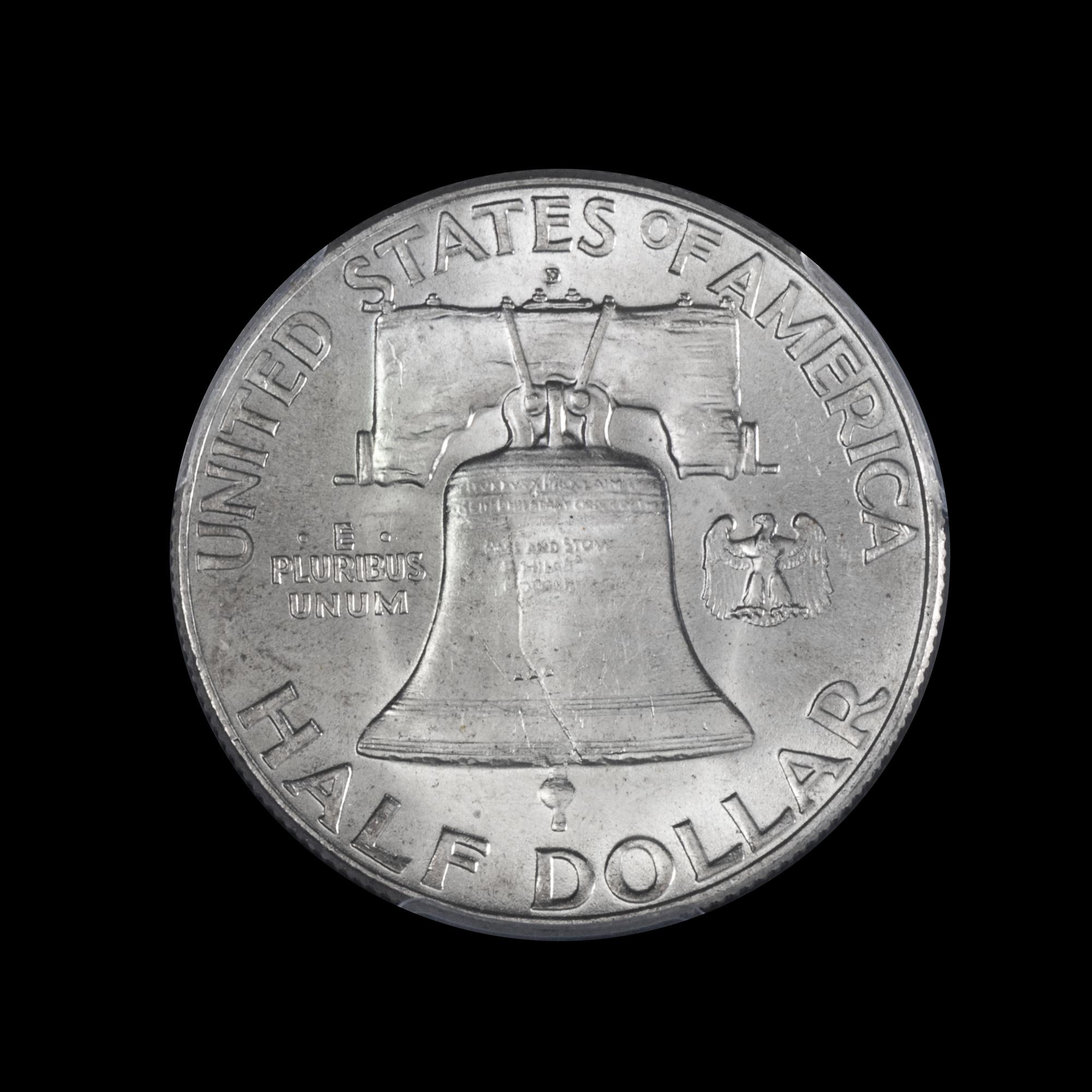 A United States 1951-D Benjamin Franklin 50c Coin — PCGS Graded MS63 FBL