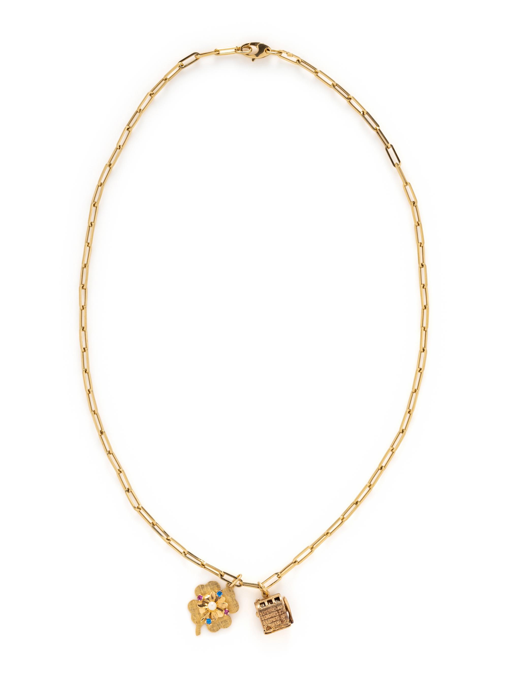 YELLOW GOLD NECKLACE AND CHARMS
