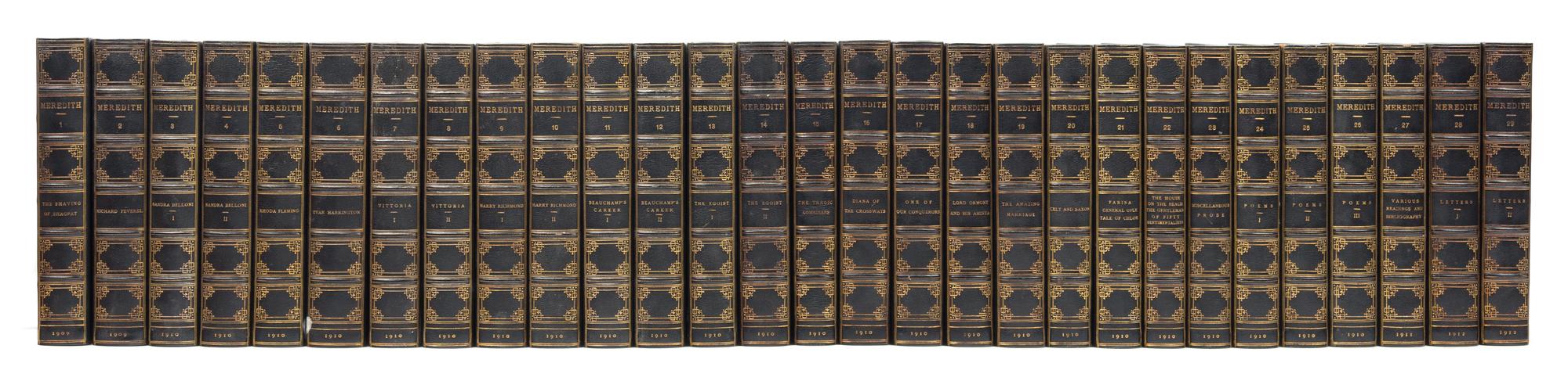 MEREDITH, George (1828-1909). Works. New York: Charles Scribner's Sons, 1909-1912. 29 volumes.
