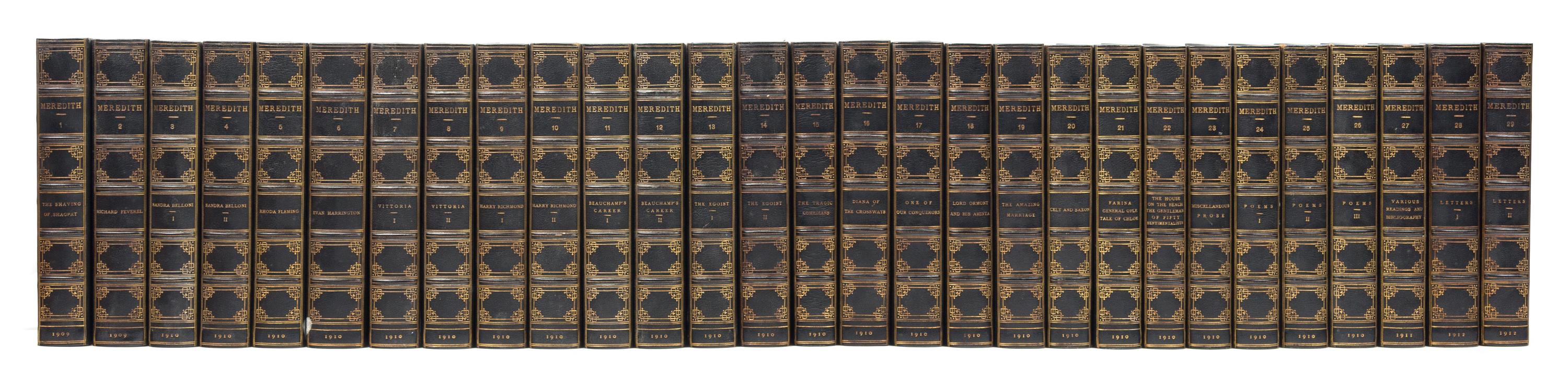 MEREDITH, George (1828-1909). Works. New York: Charles Scribner's Sons, 1909-1912. 29 volumes.