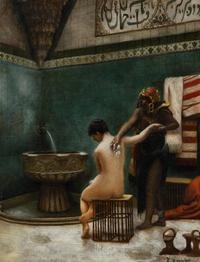 P. Bouvier (19th/20th Century) — Attendant Bathing A Lady