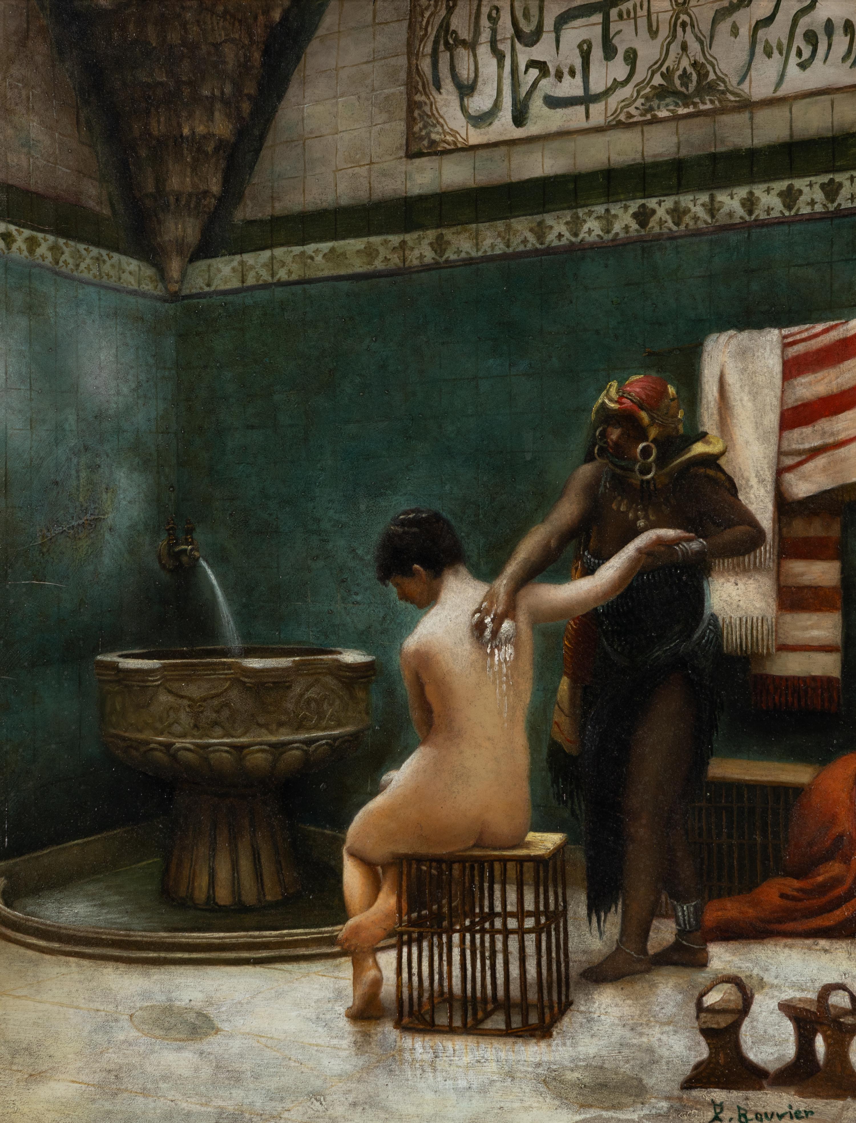 P. Bouvier (19th/20th Century) — Attendant Bathing A Lady