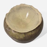 George Timock (American, b. 1945) Two-Piece Raku Vessel, USA, circa 1970
