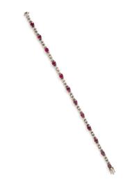 RUBY AND DIAMOND 'X' BRACELET