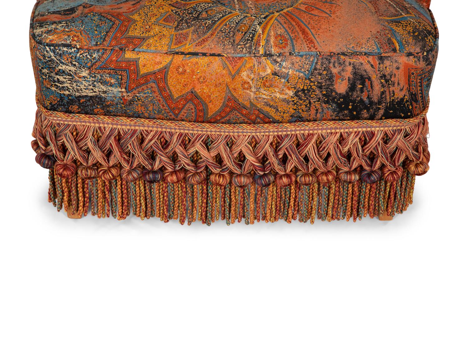 A Button-Tufted Balloon-Back Chair