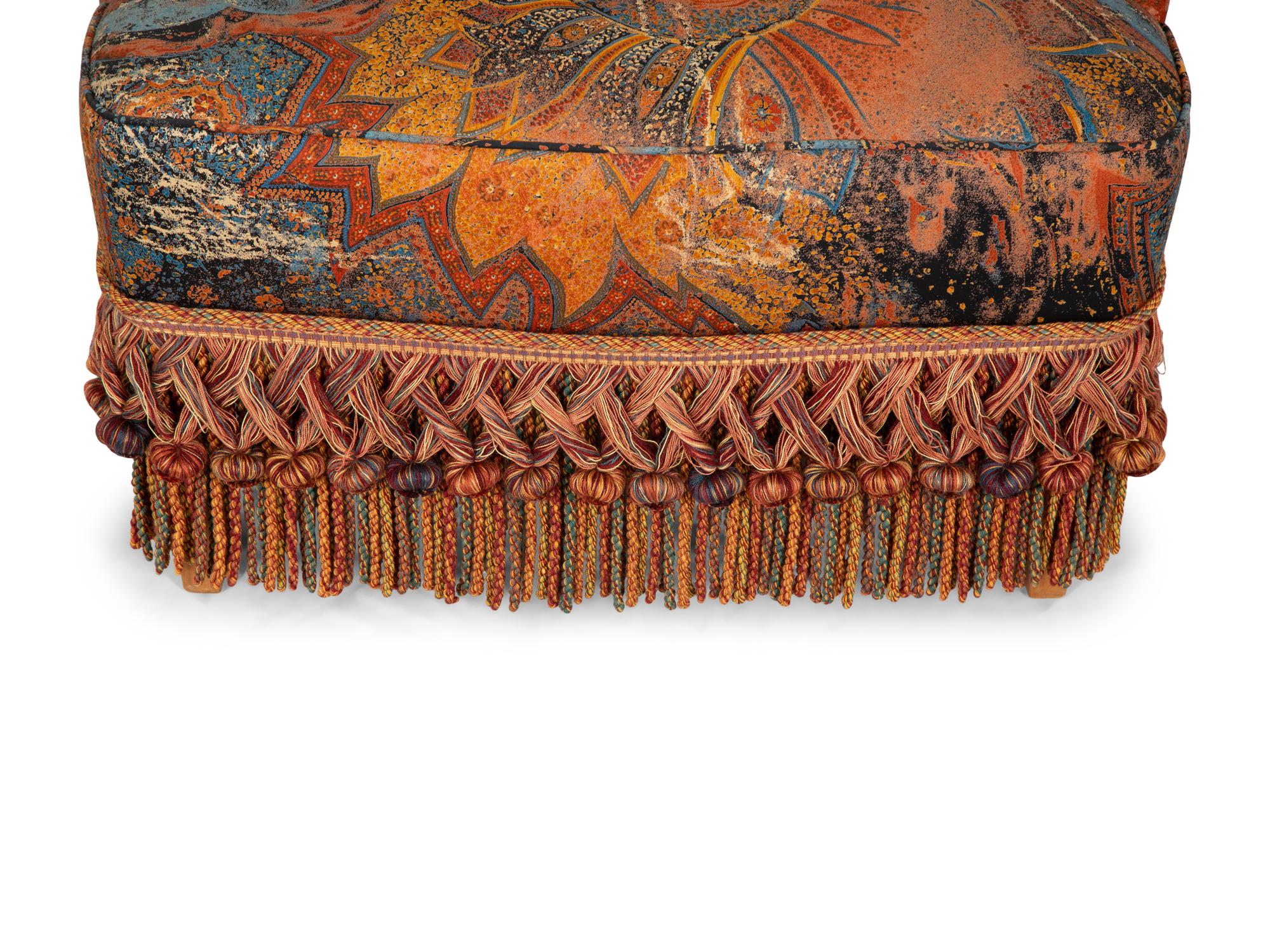 A Button-Tufted Balloon-Back Chair
