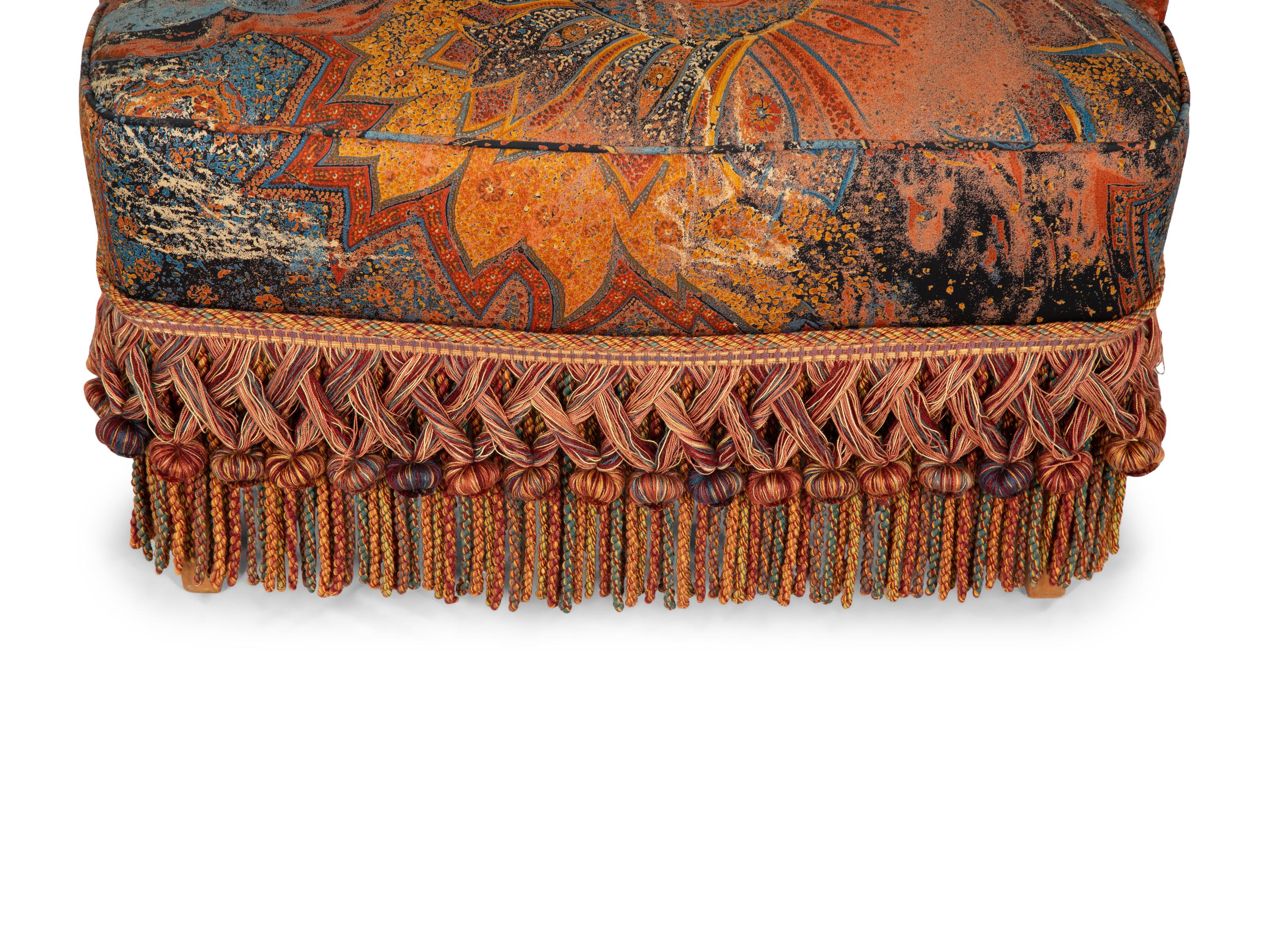 A Button-Tufted Balloon-Back Chair