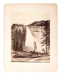 [WESTERN AMERICANA]. [WATKINS, Carleton (1829-1916), photographer]. Nevada Fall . Mammoth plate photograph. San Francisco, CA: I.W. Taber, printed ca 1880s.
