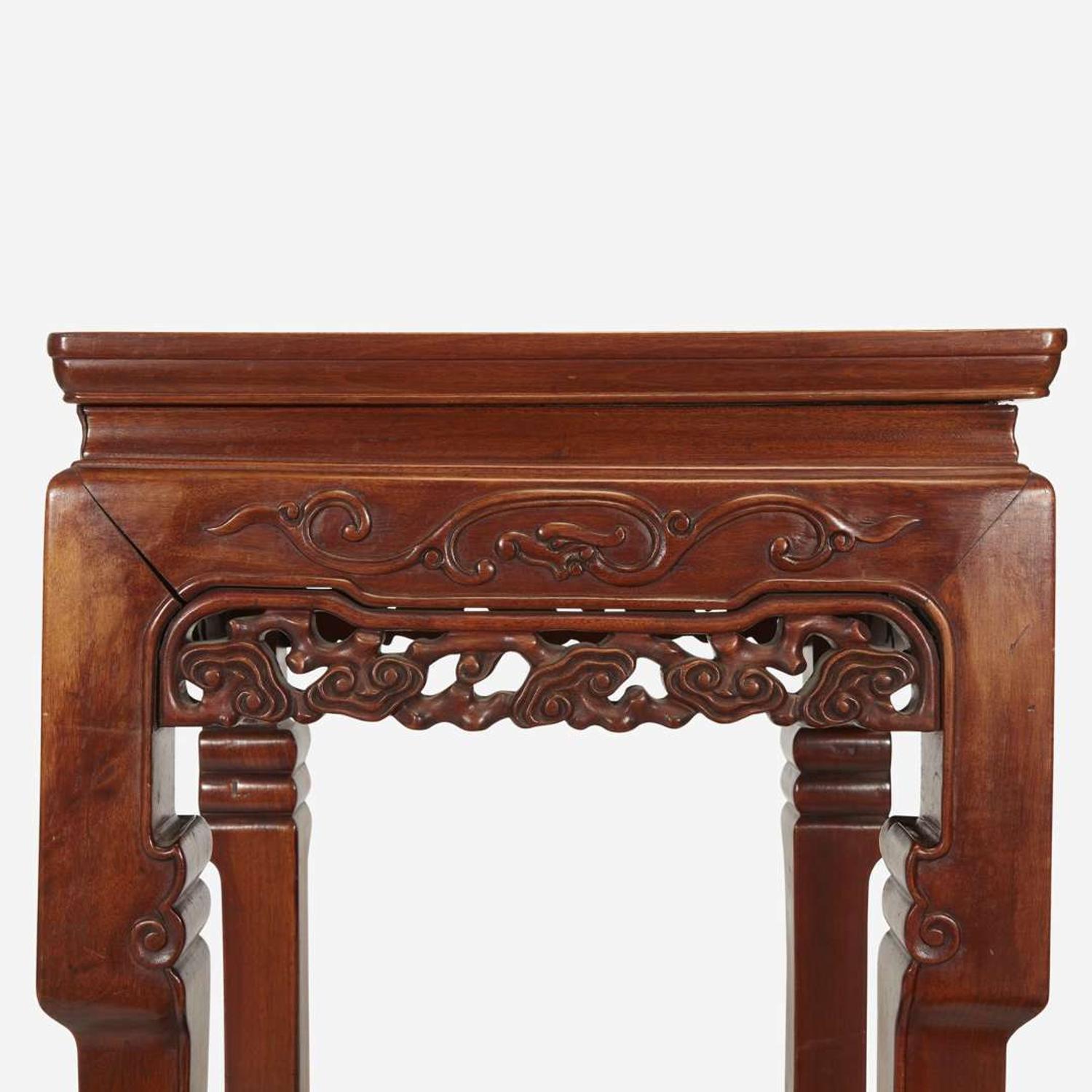 A pair of Chinese hardwood square side tables 20th Century