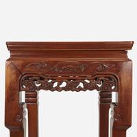 A pair of Chinese hardwood square side tables 20th Century