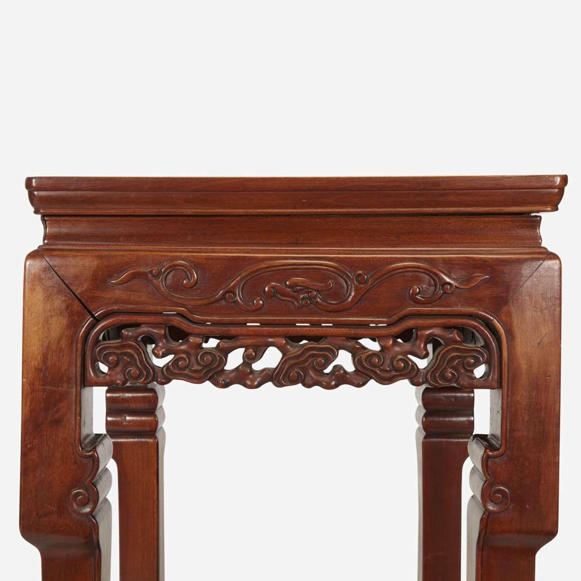 A pair of Chinese hardwood square side tables 20th Century