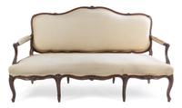 A Louis XV Style Walnut Canape Height 40 3/4 x width 70 1/4 x depth 25 inches. — LATE 19TH CENTURY