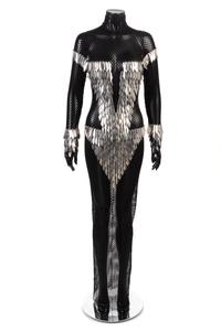 Paco Rabanne Fishnet Dress with Faceted Metal Paillettes, 1960-70s