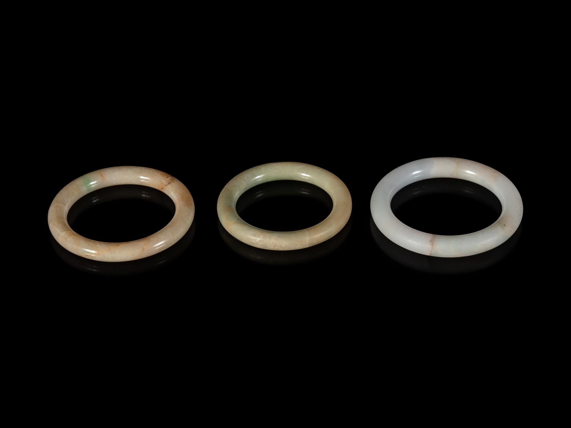 Ten Chinese Hardstone Bangles