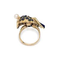 SAPPHIRE AND DIAMOND ELEPHANT RING