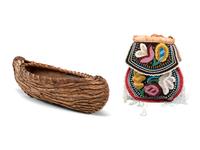 Iroquois Beaded Purse and Northeastern Birchbark Canoe