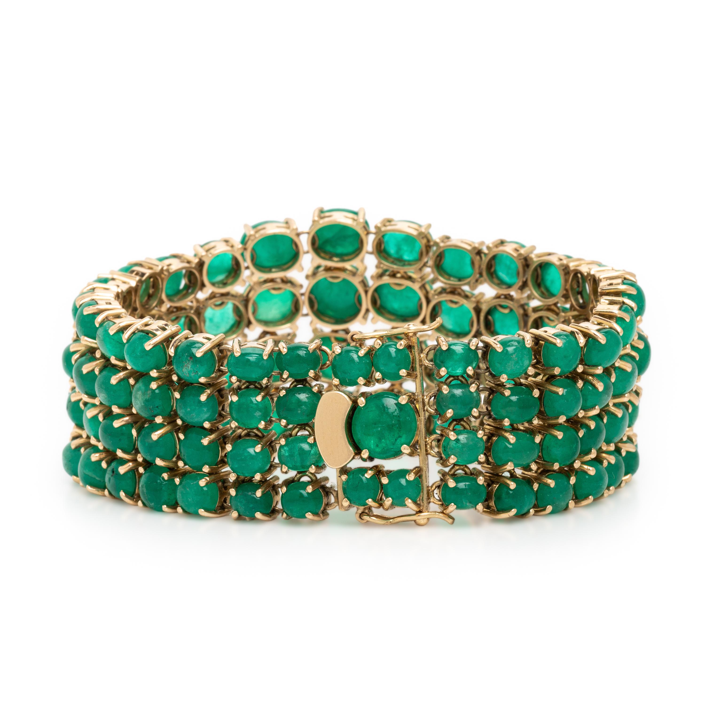 Emerald and Yellow Gold Bracelet