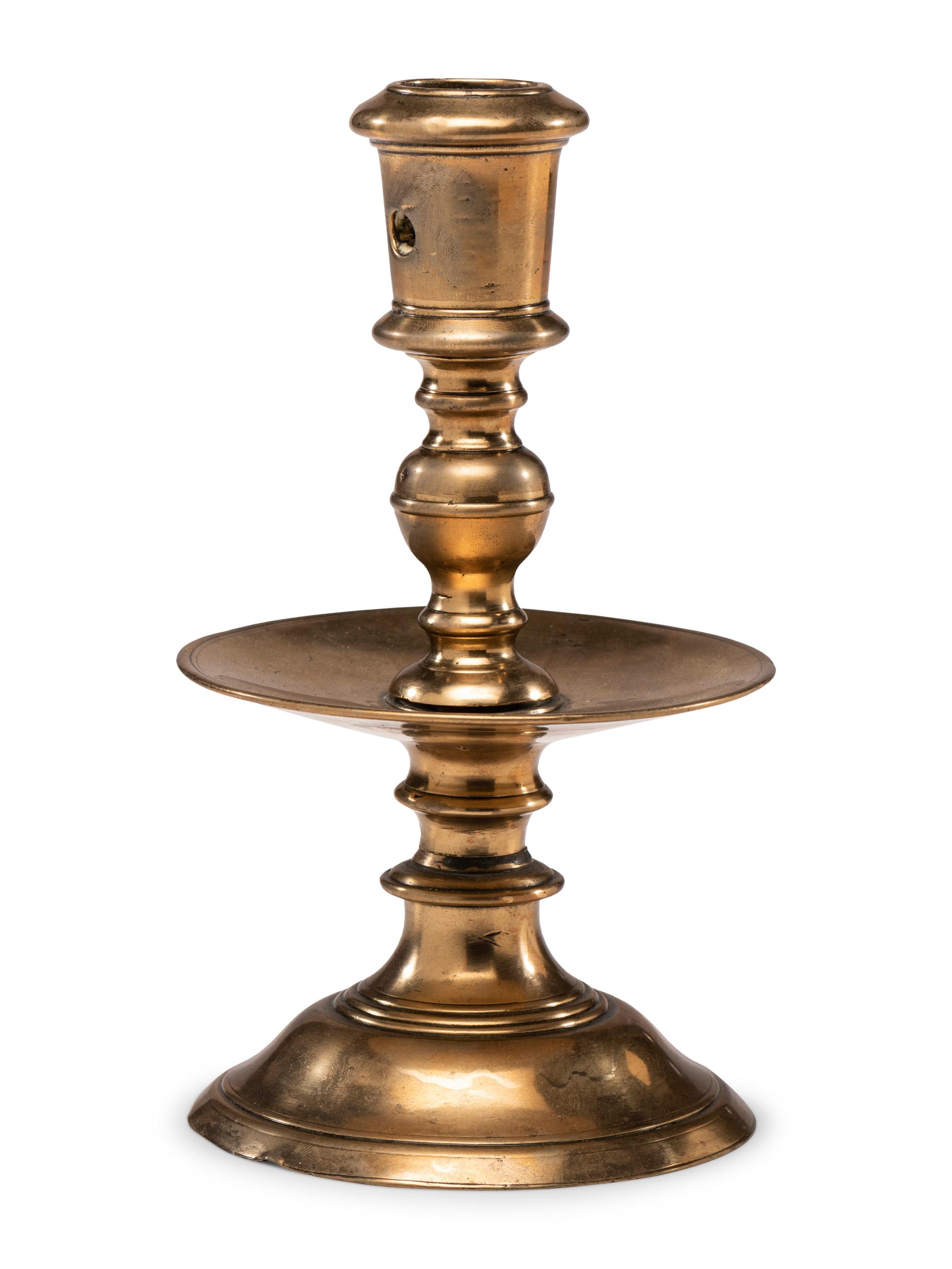 A Dutch or German Brass Heemskerk Candlestick