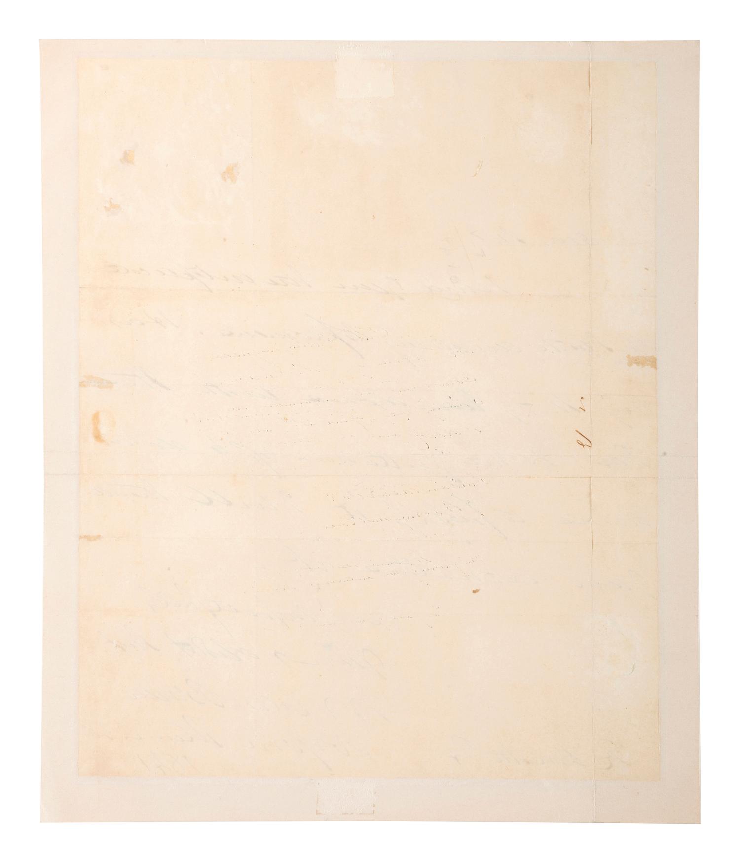 VAN BUREN, Martin (1782-1862). Autograph letter signed ("M. Van Buren") to A. Smith. New York, 30 March 1841. 1 page, 8vo, some offsetting, small separation at crease, mounted.