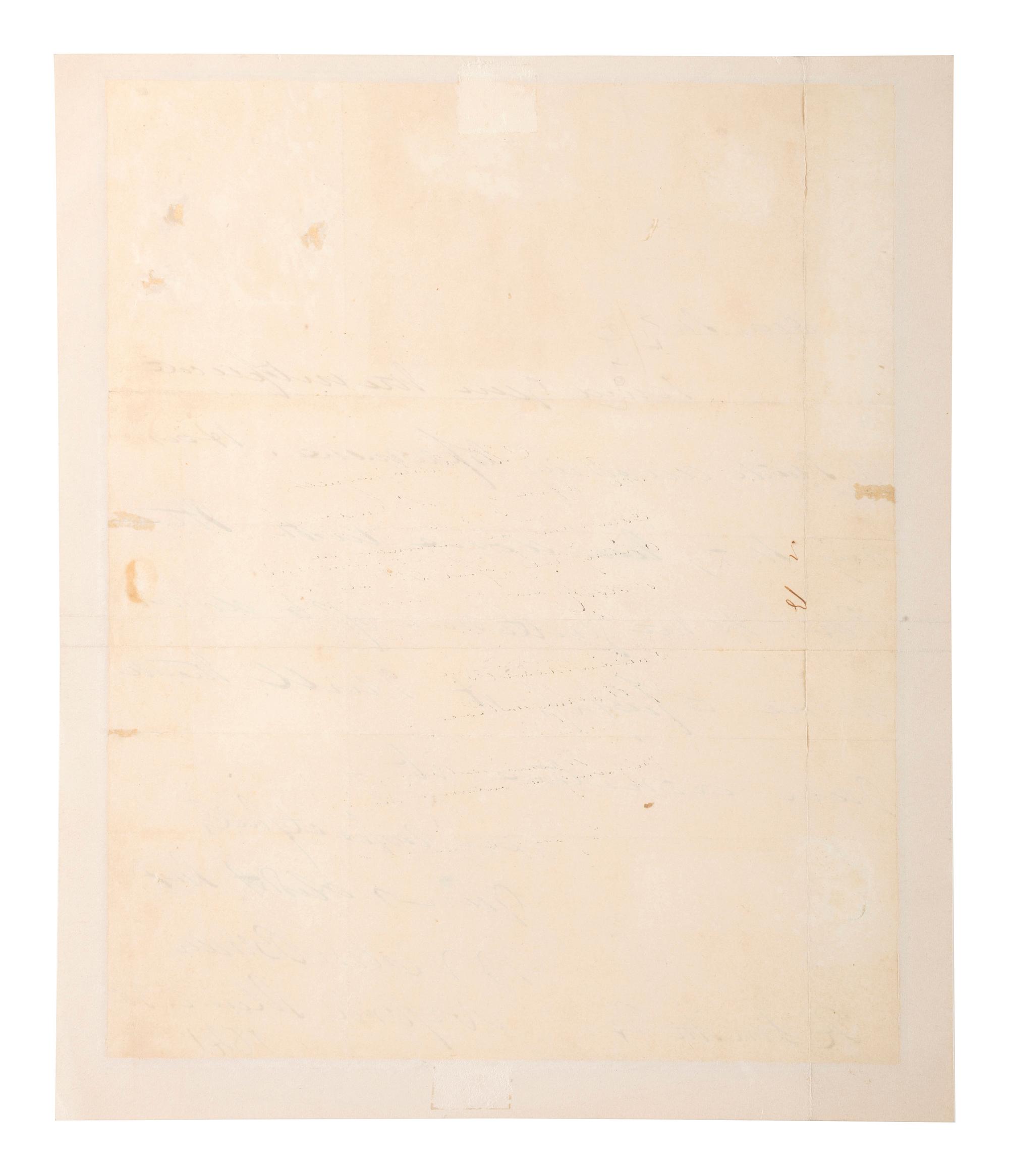 VAN BUREN, Martin (1782-1862). Autograph letter signed ("M. Van Buren") to A. Smith. New York, 30 March 1841. 1 page, 8vo, some offsetting, small separation at crease, mounted.