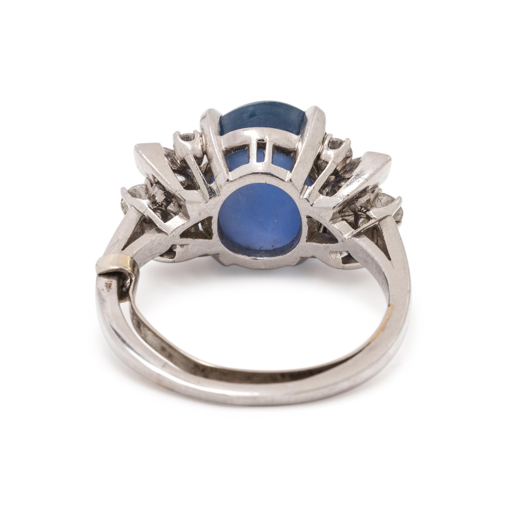 STAR SAPPHIRE AND DIAMOND RING
