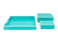 A Set of Two Modern Lacquer Boxes and a Tray