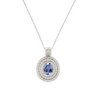 TANZANITE AND DIAMOND PENDANT NECKLACE