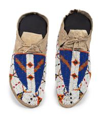 Northern Plains Beaded Hide Moccasins