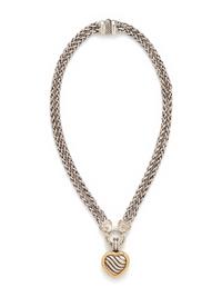 DAVID YURMAN, STERLING SILVER, YELLOW GOLD AND DIAMOND PENDANT/NECKLACE