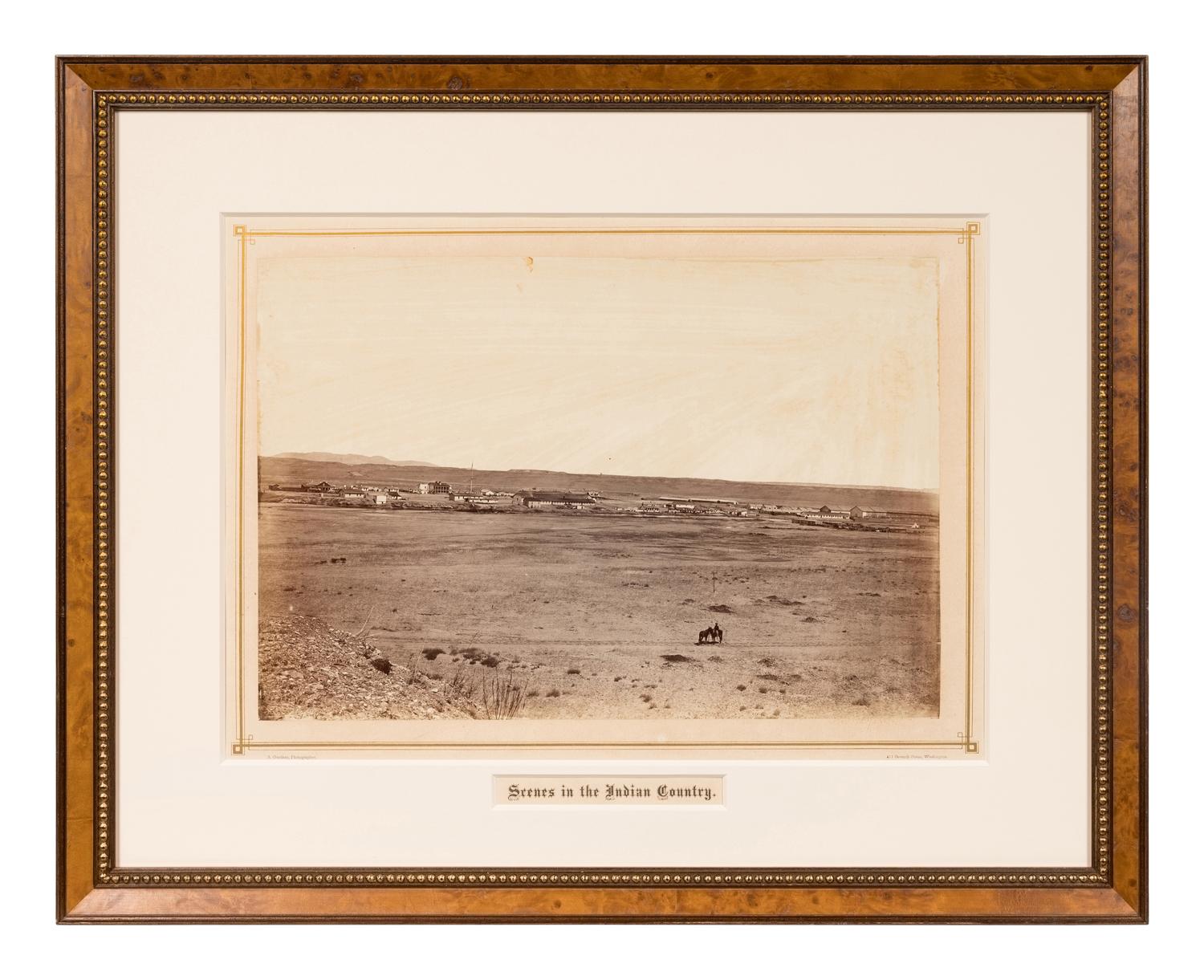 GARDNER, Alexander (1821-1882). Imperial albumen Photograph. Scenes in the Indian Country [Fort Laramie].