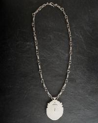 Heavy Sterling Silver and Gaspeite Necklace