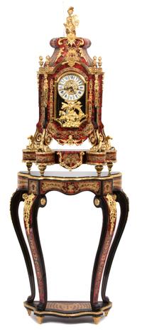 An Italian Napoleon III Style Boulle Pedestal Clock Height overall 80 inches. — LE ORE, 20TH CENTURY