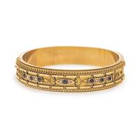 VICTORIAN, GOLD-FILLED, SAPPHIRE AND DIAMOND BANGLE BRACELET