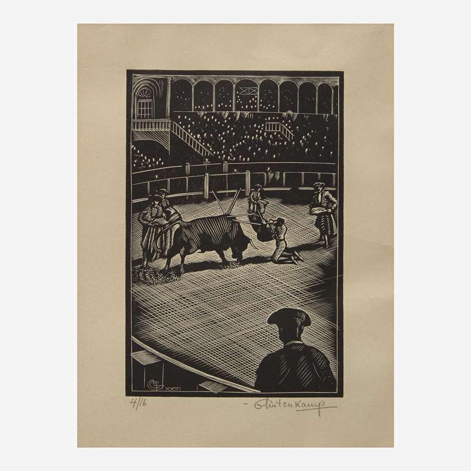 Henrik Glintenkamp (American, 1887-1946) A group of Four (4) Woodcuts